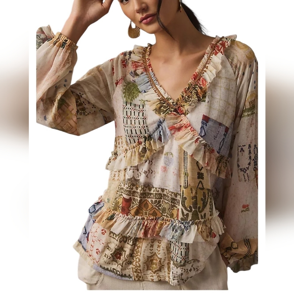 Antropologie Tiny Ruffle Tunic - Picture 2 of 7